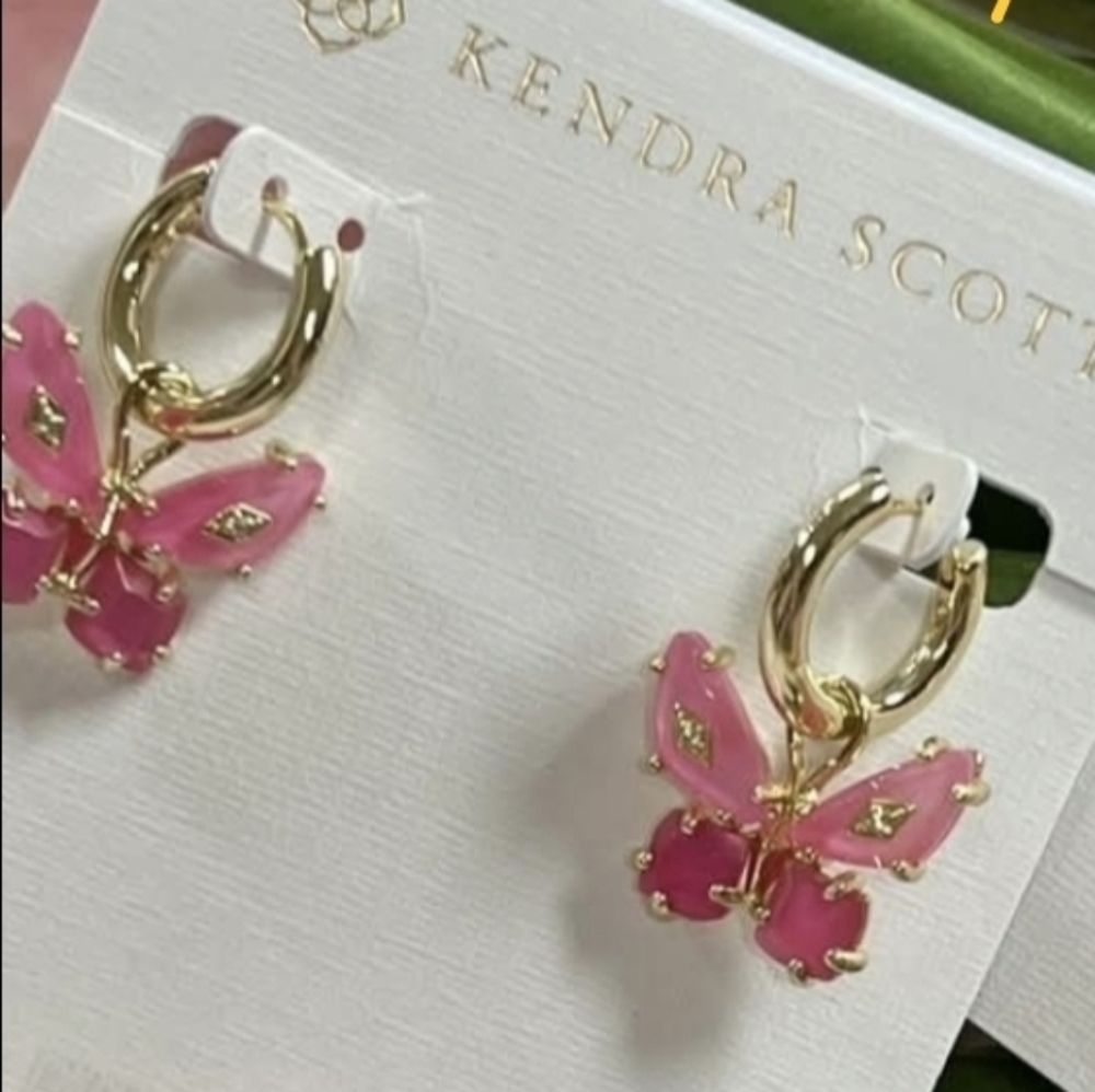 KENDRA SCOTT- NEW Bianco Butterfly Gold Huggie Earrings $85 Retail